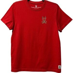 Psycho Bunny Keswick Men's Embroidered Graphic Tee Shirt - Red Salsa‎ 3 / XS
